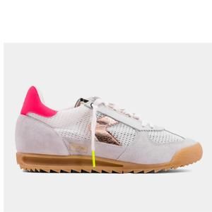 ShuShop Women's Sneakers with Pink and Silver Highlights